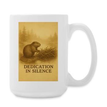 Beaver Dedication in Silence - Large Mug 440 ml - white - Right