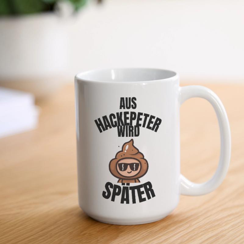 Hackepeter wird später – Fun Cartoon Große Tasse 440 ml