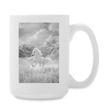 Cheval - Grande tasse 440 ml - blanc - Droite
