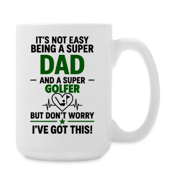 Herz + Golf – Super Papa Golfer - Large Mug 440 ml - white - Right