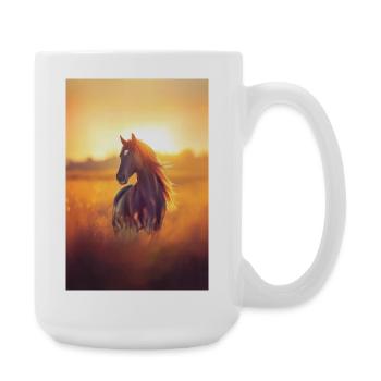 Horse with sunset - Large Mug 440 ml - white - Right