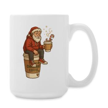 Santa Coffee Break Cartoon - Large Mug 440 ml - white - Right