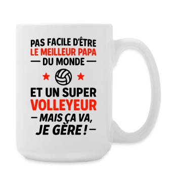 Volleyball – Super Papa Volleyeur - Grande tasse 440 ml - blanc - Droite