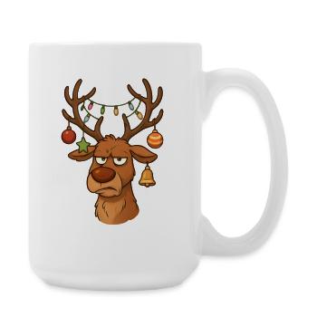 Genervtes Rentier Weihnachten - Große Tasse 440 ml - Weiß - Rechts