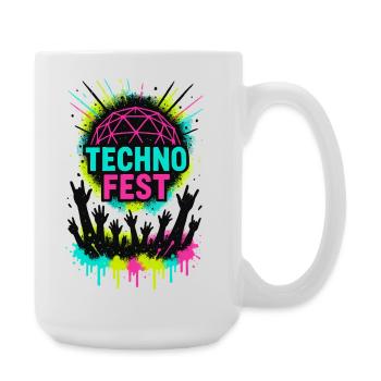 Soirée du festival de foule Music Techno Rave - Grande tasse 440 ml - blanc - Droite