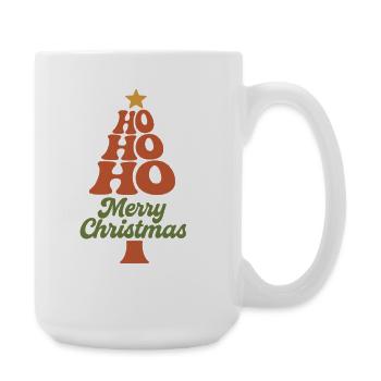 HoHoHo Weihnachtsbaum Typografie - Große Tasse 440 ml - Weiß - Rechts