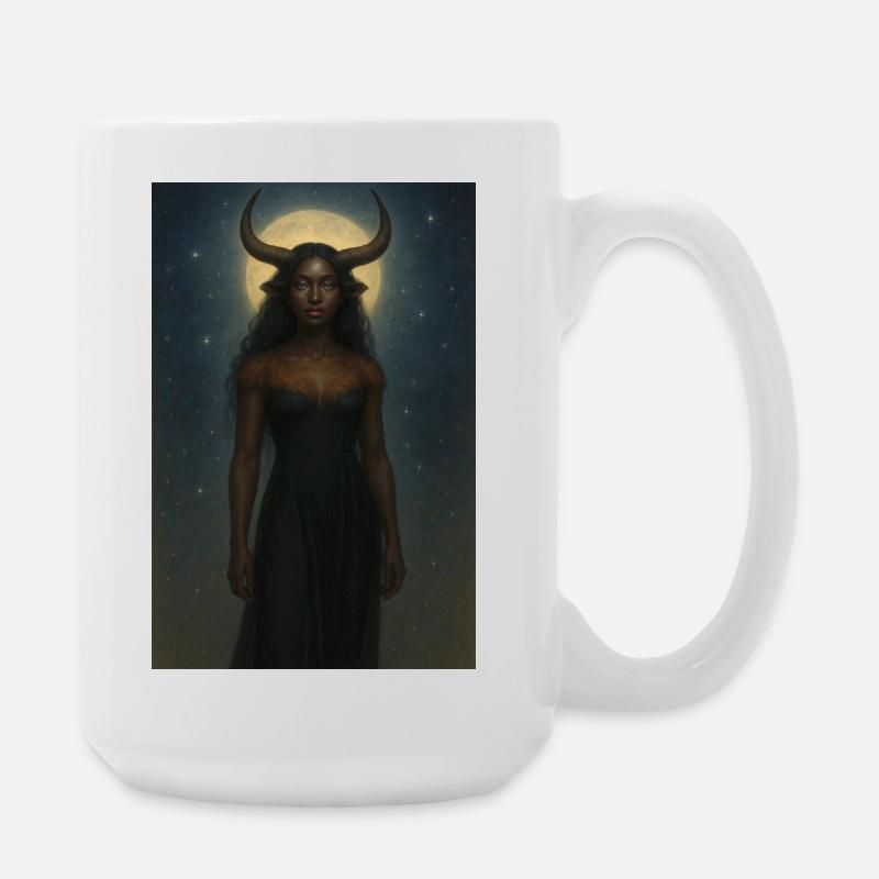 Mystical Horn Goddess - Large Mug 440 ml - white