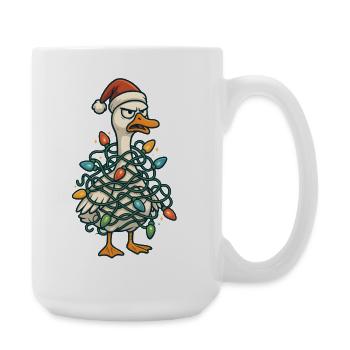Le canard du Père Noël aux lumières de Noël - Grande tasse 440 ml - blanc - Droite