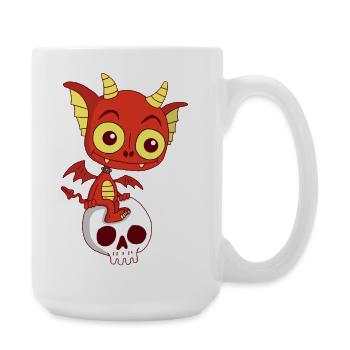 Kleiner Dämon rastet - Große Tasse 440 ml - Weiß - Rechts