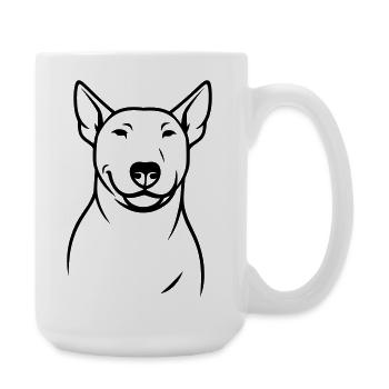 Stilisierter Bullterrier Silhouette - Große Tasse 440 ml - Weiß - Rechts