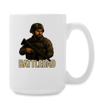 BattleDad – Conception de soldat joueur vétéran - Grande tasse 440 ml - blanc - Droite