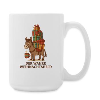 Der wahre Weihnachtsheld - Große Tasse 440 ml - Weiß - Rechts