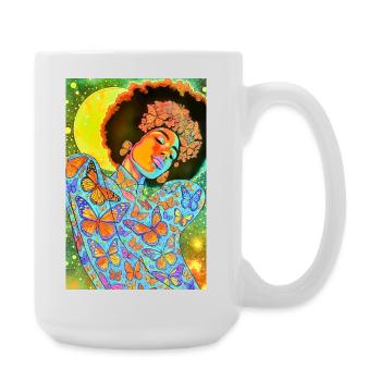 Butterfly Soul in Neon Bloom - Large Mug 440 ml - white - Right