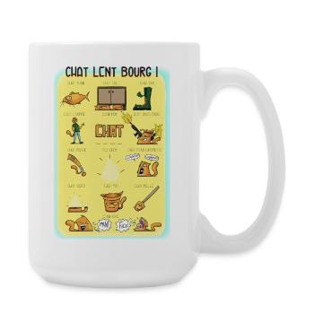 Chat lent bourg - Grande tasse 440 ml - blanc - Droite