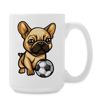 Football des Bulldogs français - Grande tasse 440 ml - blanc - Droite