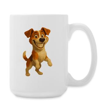 Jack Russell Terrier souriant - Grande tasse 440 ml - blanc - Droite