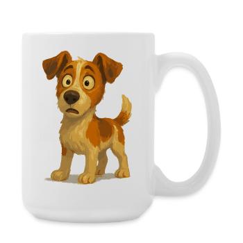 Jack Russell Terrier émerveillé - Grande tasse 440 ml - blanc - Droite
