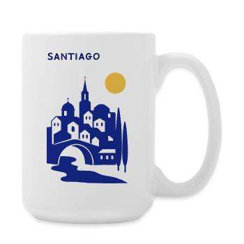 Silhouette de Santiago en soirée - Grande tasse 440 ml - blanc - Droite