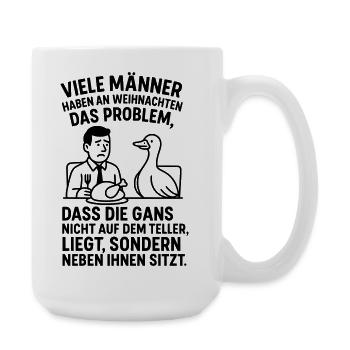 Goose Christmas Men Joke - Large Mug 440 ml - white - Right