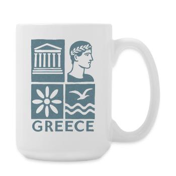 Conception des Carrés des Icônes de Grèce - Grande tasse 440 ml - blanc - Droite