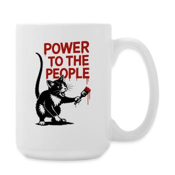 Power to the People Cat Painting - Large Mug 440 ml - white - Right