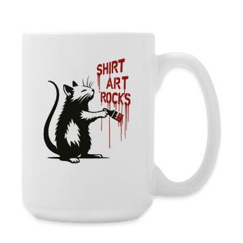 Art de la chemise graffitie de chat | L’art des chemises est génial - Grande tasse 440 ml - blanc - Droite