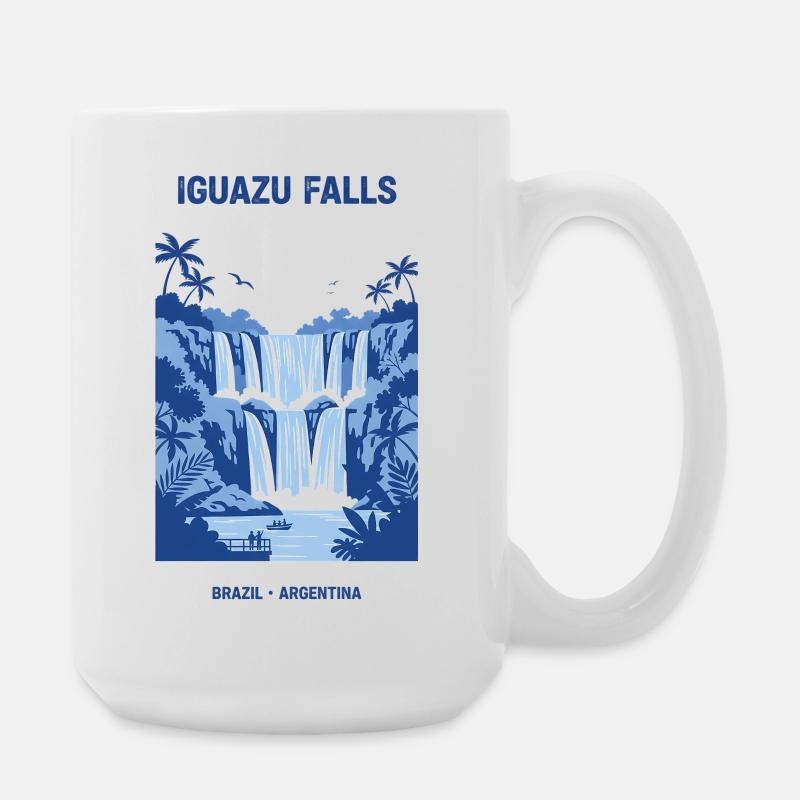 Conception de la cascade bleue des chutes d’Iguazu - Grande tasse 440 ml - blanc