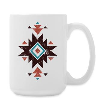 Boho-Diamant-Emblem - Große Tasse 440 ml - Weiß - Rechts