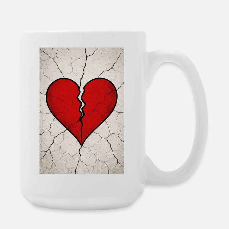 Gebrochenes Herz - Große Tasse 440 ml - Weiß