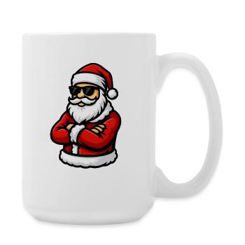 Cool Santa with sunglasses - Large Mug 440 ml - white - Right