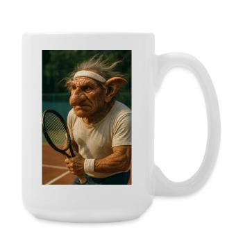Vieux Troll sur le court de tennis - Grande tasse 440 ml - blanc - Droite