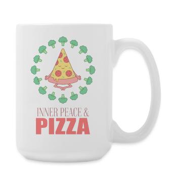 Inner Peace Pizza Yoga - Große Tasse 440 ml - Weiß - Rechts