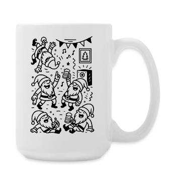 Christmas Gnome Party Drunk Funny - Large Mug 440 ml - white - Right