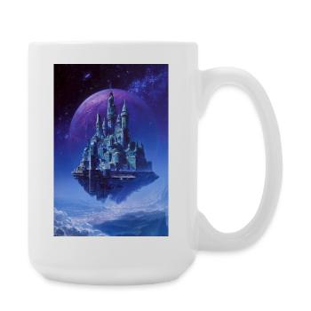 Château de cristal flottant au-dessus de la lune - Grande tasse 440 ml - blanc - Droite
