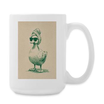 Vintage Turbaned Duck - Large Mug 440 ml - white - Right