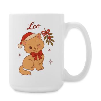 Christmas Kitten Leo - Large Mug 440 ml - white - Right