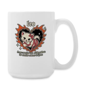 Leo Katzenherz Flammenkette - Große Tasse 440 ml - Weiß - Rechts
