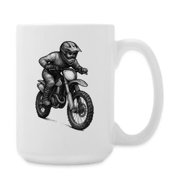 Motocross Rider Illustration - Large Mug 440 ml - white - Right