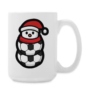 Fußball Schneemann Weihnachten Sport - Große Tasse 440 ml - Weiß - Rechts