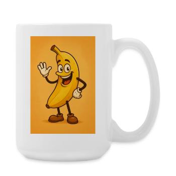 Live-Bananen-Maskottchen - Große Tasse 440 ml - Weiß - Rechts