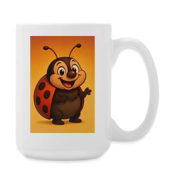 Lachende Marienkäfer bei Sonnenuntergang - Große Tasse 440 ml - Weiß - Rechts