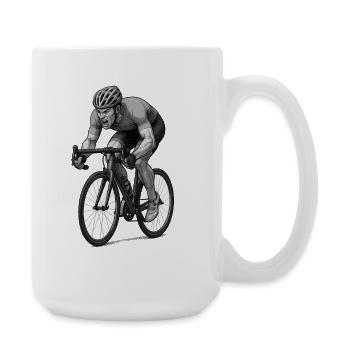 Illustration de bande dessinée Road Bike Sprinter - Grande tasse 440 ml - blanc - Droite