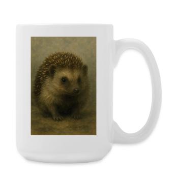 Vintage Hedgehog Portrait - Large Mug 440 ml - white - Right