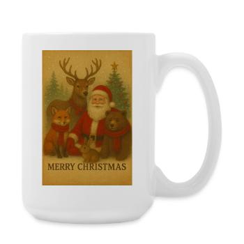 Vintage Christmas with Animal Friends - Large Mug 440 ml - white - Right