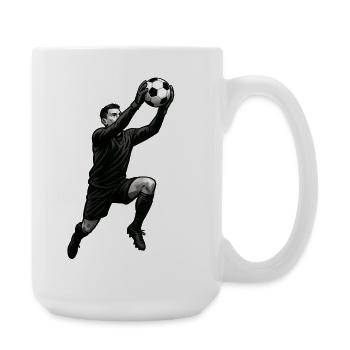 Beach Volleyball Attack Illustration Monochrome - Large Mug 440 ml - white - Right