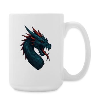 Geometric Dragon Head Blue-Red - Large Mug 440 ml - white - Right