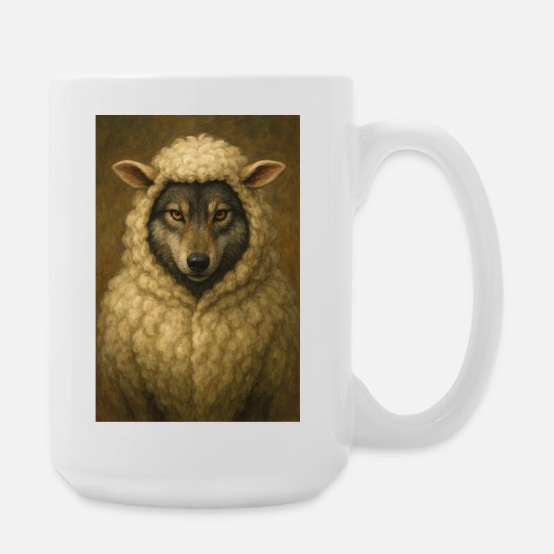 Wolf in sheep's clothing - Large Mug 440 ml - white