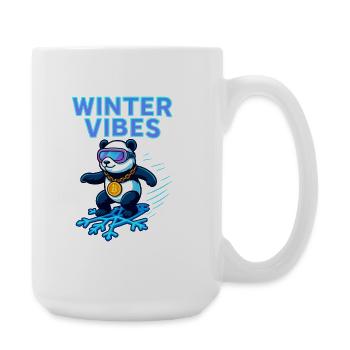 Winter Vibes Panda Neon - Große Tasse 440 ml - Weiß - Rechts