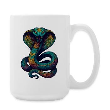 Ornement coloré de cobra - Grande tasse 440 ml - blanc - Droite
