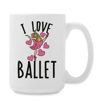 I Love Ballet Dancer Hearts - Large Mug 440 ml - white - Right